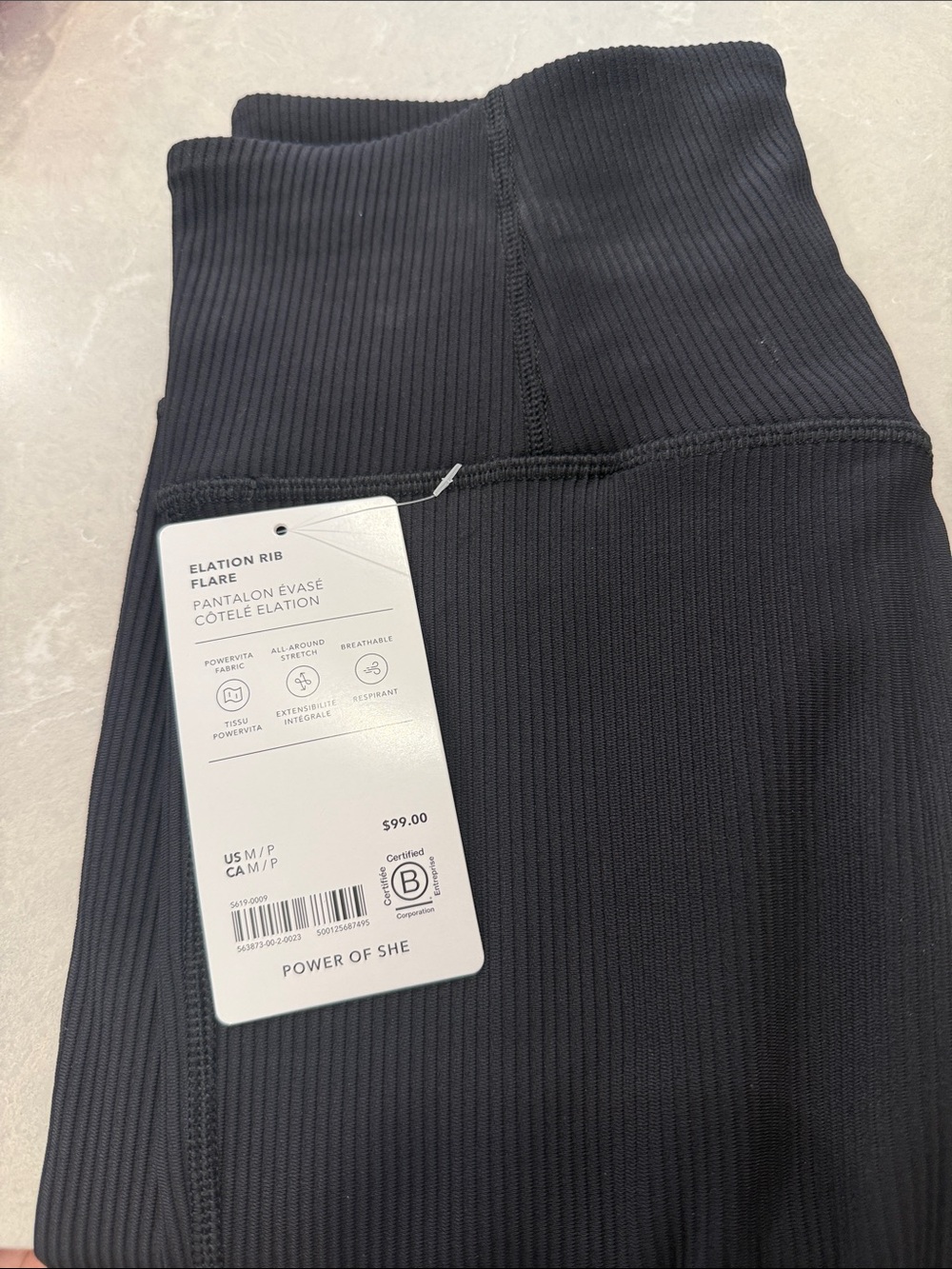 Athleta Ultra High Rise Rib Flare Pant - Black - Medium Petite - Picture 2 of 2